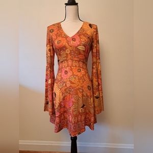 Orange Floral Hippy Dress